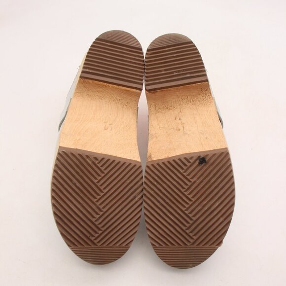 Lotta's From Stockholm Women's Size EU 42 Swedish Silver Clogs Wood - Picture 7 of 12